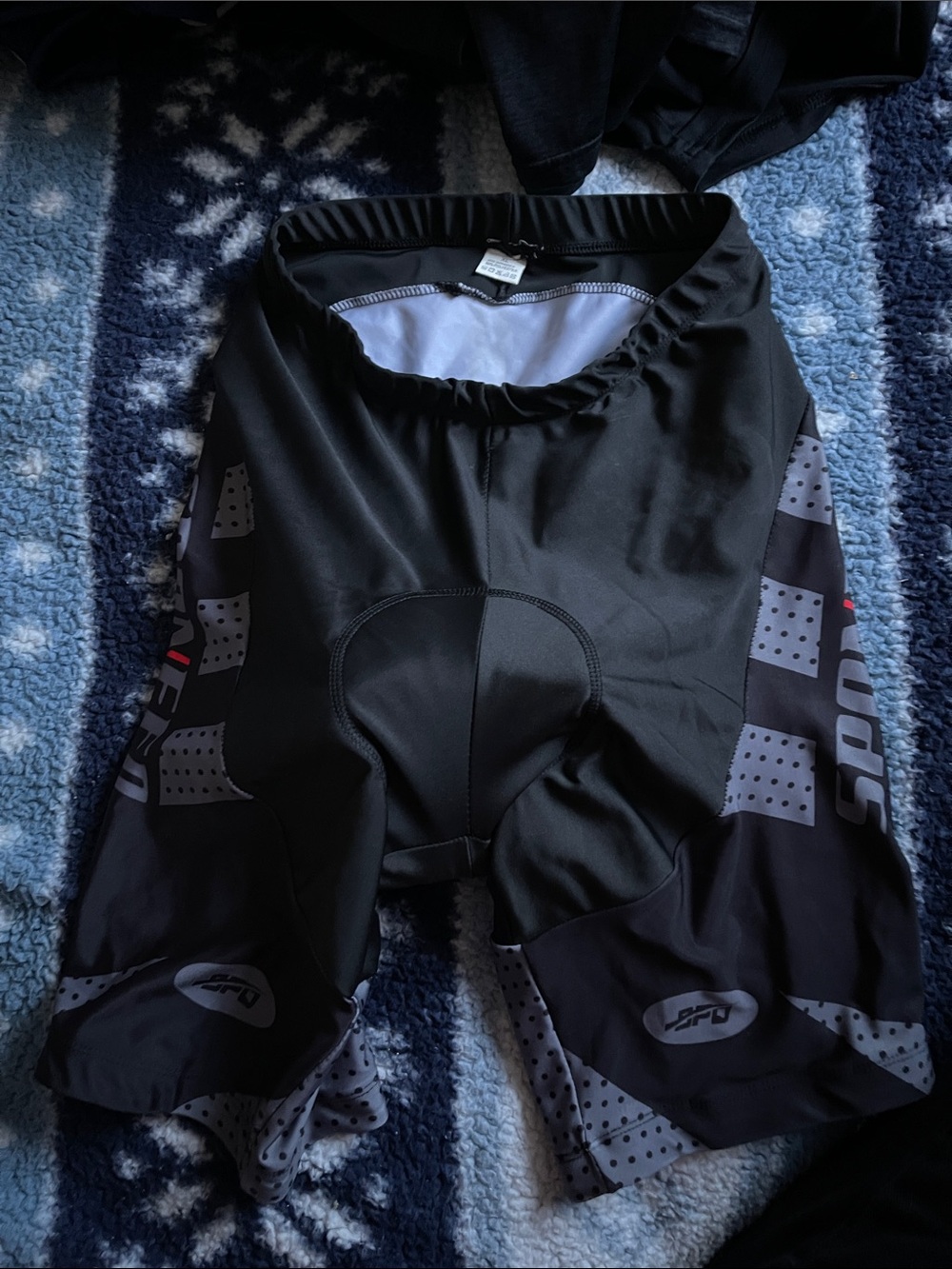 Black Cycling Shorts with Gray Accent Panels